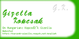 gizella kopcsak business card